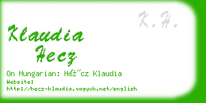 klaudia hecz business card